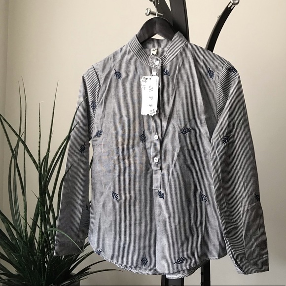 Lightweight embroidered striped shirt - Picture 2 of 6